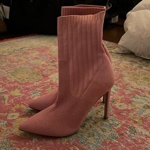 Pink heeled boots!!